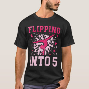 Camiseta Crianças Aniversário de 5 anos de Cheerleading Men