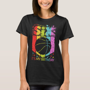 Camiseta Crianças Aniversário de 6 anos Menino Menina Seis 