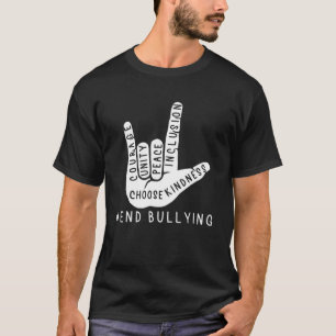 Camiseta Crianças Anti-Bullying Símbolo de Amor Violento Pr