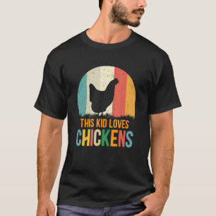 Camiseta Crianças Antigas Esta Criança Ama Galinhas Fazende