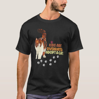 Camiseta Crianças Antigas São Superestimadas Adote Um Gato 