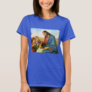 Camiseta Crianças Antigas Traziam Flores para Jesus Cristo
