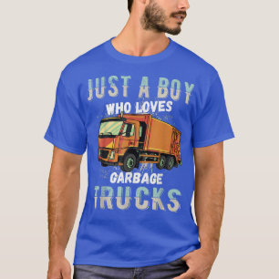Camiseta Crianças Apenas Um Menino Que Adora Caminhões De L
