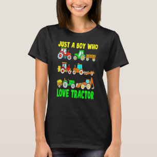 Camiseta Crianças Apenas Um Menino Que Adora Tratores Fazen