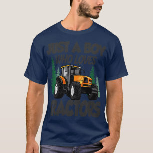 Camiseta Crianças Apenas Um Menino Que Adora Tratores Menin