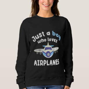 Camiseta Crianças Apenas um Menino que Ama Aviões 1