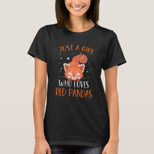 Camiseta Crianças Apenas uma garota que ama panda vermelha