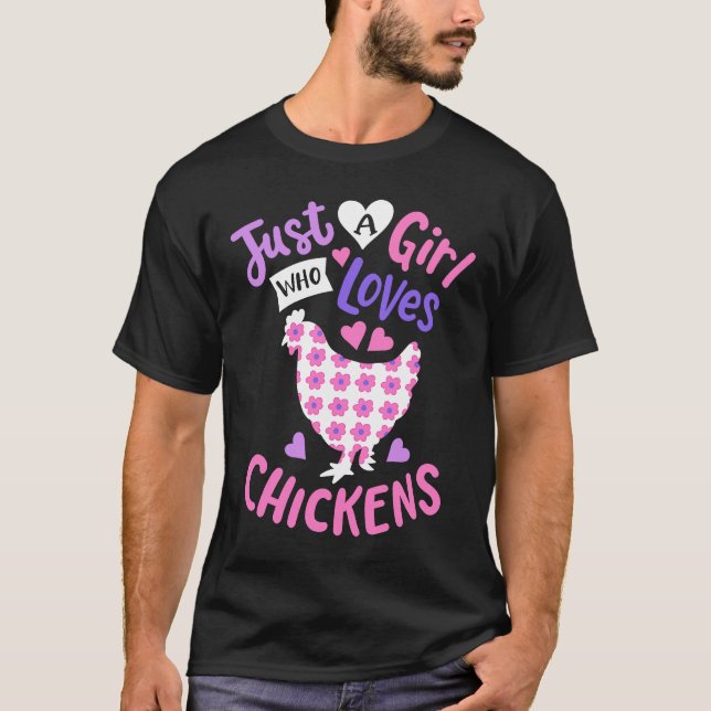 Camiseta Crianças Apenas Uma Menina Que Ama Galinha Chicken (Frente)