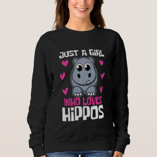 Camiseta Crianças Apenas Uma Menina Que Ama Hippos Hippo To