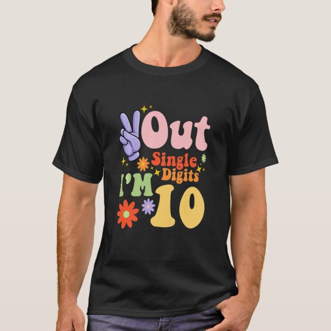 Camiseta Crianças aplaudem Solteiros com 10 anos. (Frente)