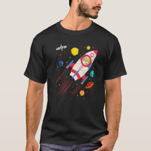 Camiseta Crianças: Astronau de aniversário do Rocket de 3 a