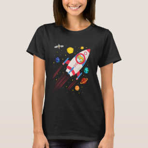 Camiseta Crianças: Astronau de aniversário do Rocket de 3 a