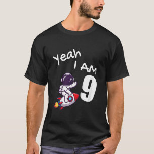 Camiseta Crianças Astronauta 9º Aniversário Meninos 9 Yea