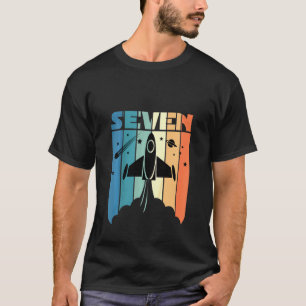 Camiseta Crianças Astronauta do Foguete Espacial, 19 Anos,