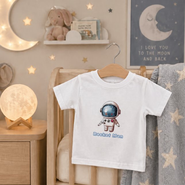 Camiseta Crianças Astronauta Tema Espacial Foguete Fofo (Criador carregado)