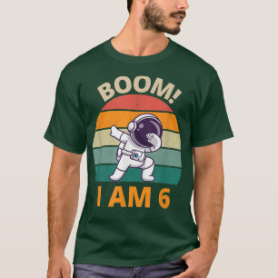 Camiseta Crianças Astronautas Dabbing Birthday, 6 anos