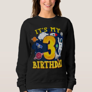 Camiseta Crianças Astronautas de 3 Anos Astronauta Exterior