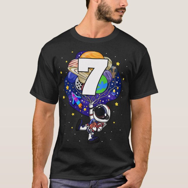 Camiseta Crianças Astronautas do Espaço Exterior Garoto de  (Frente)