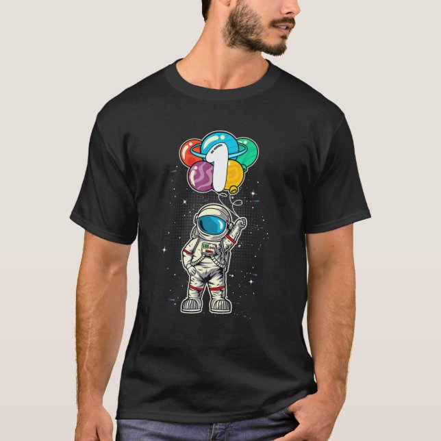 Camiseta Crianças Astronautas do Espaço Exterior Garoto pri (Frente)