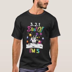 Camiseta Crianças Astronautas Explodem Com 5 de 5 Anos Aniv