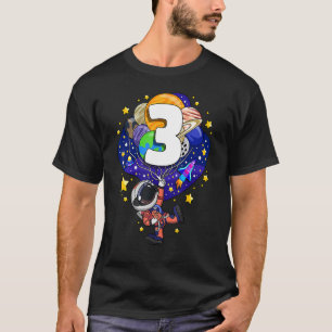 Camiseta Crianças Astronautas Exteriores aniversário de 3 a
