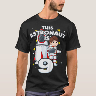 Camiseta Crianças Astronomia do Foguete de 9º aniversário A