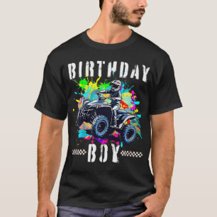 Camiseta Crianças Atv Birthday Boy 4 Wheeler Quad Atv Anive