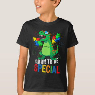 Camiseta Crianças Autismo Sensibilização Dino Toddler Menin