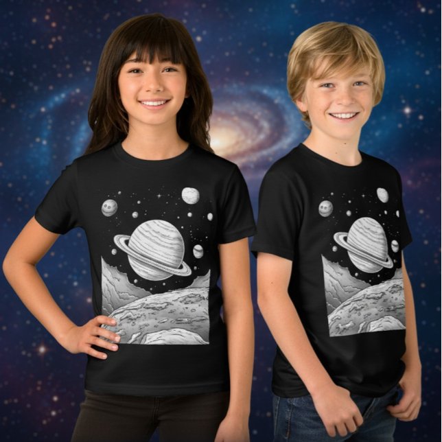 Camiseta Crianças Aventura Espacial Exterior (Criador carregado)