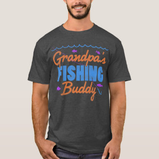 Camiseta Crianças Avô pescando Buddy T Miúdos Barcos de Pes
