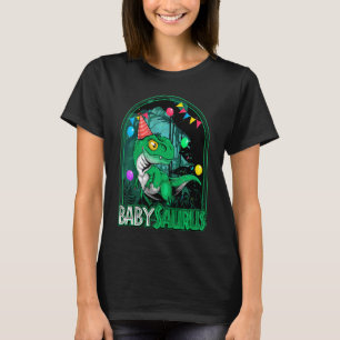 Camiseta Crianças Babysaurus Trex Menino Dinossauro Corresp