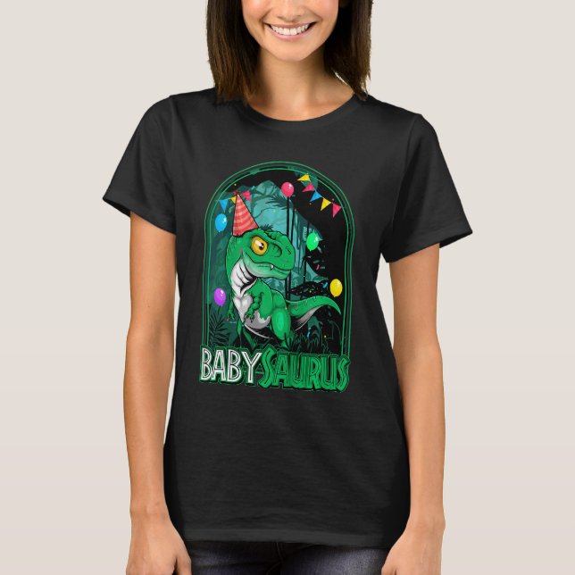 Camiseta Crianças Babysaurus Trex Menino Dinossauro Corresp (Frente)