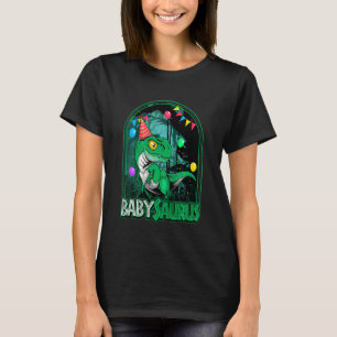 Camiseta Crianças Babysaurus Trex Menino Dinossauro Corresp