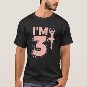 Camiseta Crianças, Ballerina aniversário de 3 anos, Balé--R