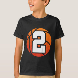 Camiseta Crianças Basquetebol Número de Aniversário 2 para 