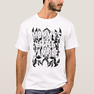 Camiseta Crianças Bats Halloween Mommys Pequeno Vampiro