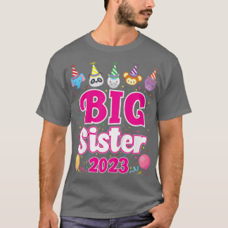 Camiseta Crianças Big Sister 2023 Anúncio de Gravidez Tee F