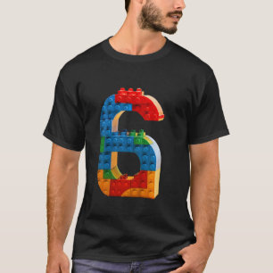 Camiseta Crianças: Bloco de Foguetes 6 Aniversário, 6 Anos