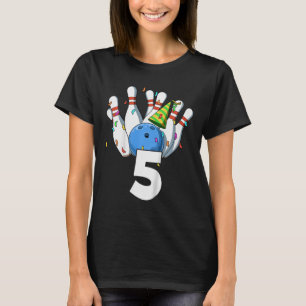 Camiseta Crianças Boliche Aniversário 5 Boliche Tema 5 Aniv