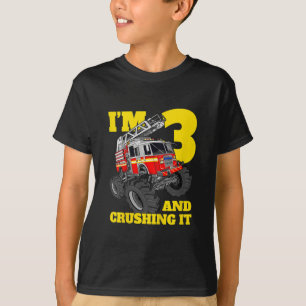 Camiseta Crianças Bombeiam aniversário de 3 anos Todler
