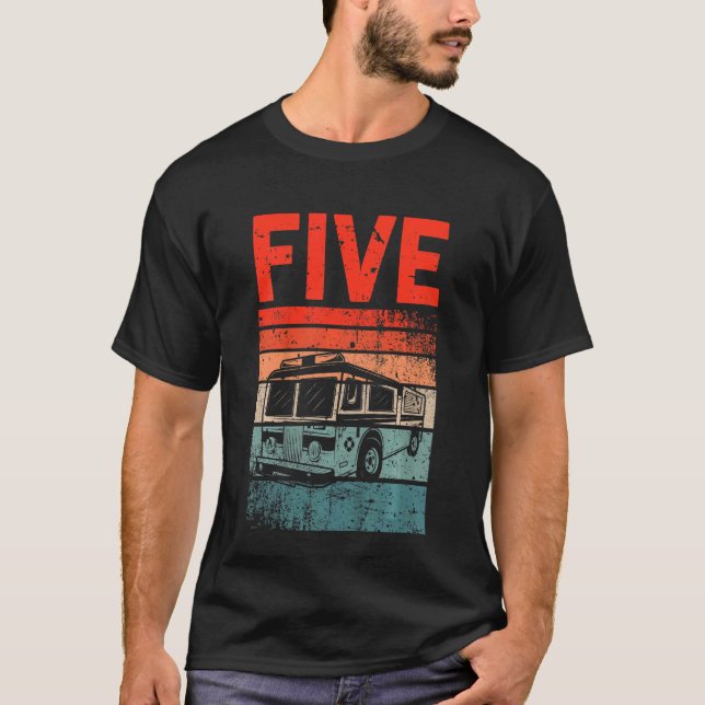 Camiseta Crianças: Bombeiro Bombeiro 5 de Aniversário de 5  (Frente)