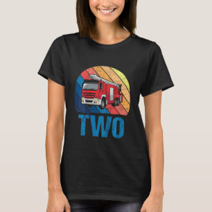 Camiseta Crianças, Bombeiro segundo aniversário de 2 anos
