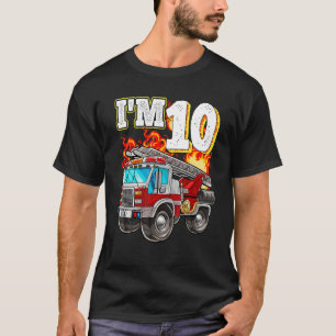 Camiseta Crianças Bombeiros 10º Aniversário Bombeiro 10 Y