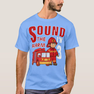 Camiseta Crianças Bombeiros aniversário de 3 anos Crianças 