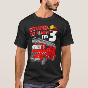 Camiseta Crianças Bombeiros Caminhão 3 Anos 3º Nasciment