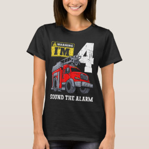 Camiseta Crianças Bombeiros Caminhão de 4 Anos Bombeiros Qu