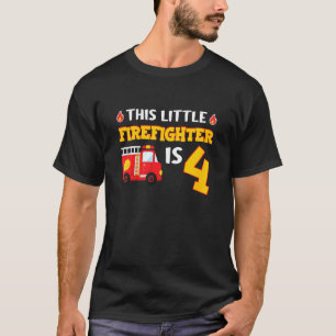 Camiseta Crianças Bombeiros Caminhão de 4 anos Pequeno Bomb