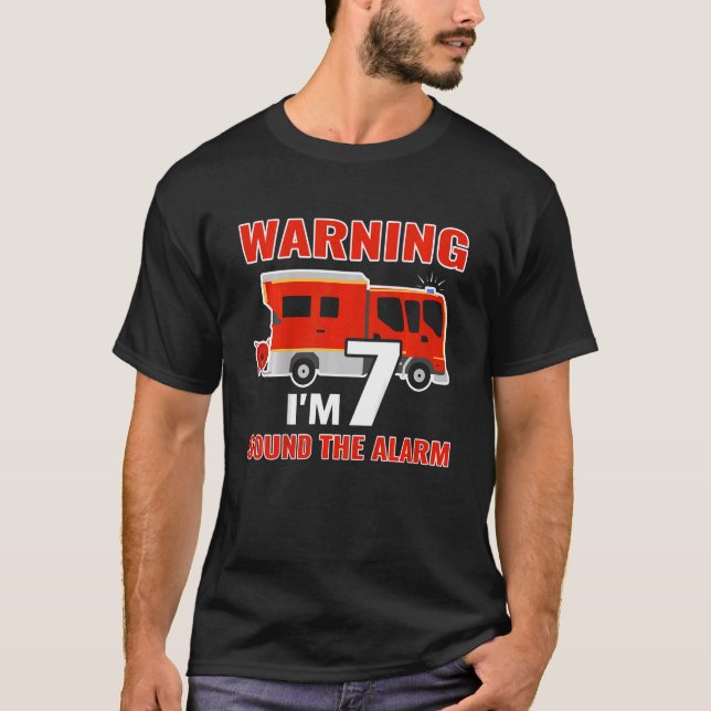 Camiseta Crianças Bombeiros com caminhão de bombeiros Eu so (Frente)
