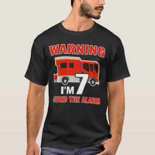 Camiseta Crianças Bombeiros com caminhão de bombeiros Eu so