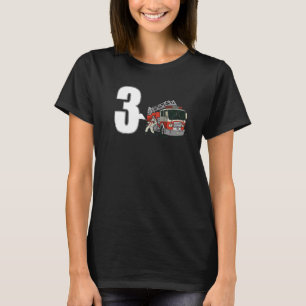 Camiseta Crianças Bombeiros de aniversário de 3 anos de Bom